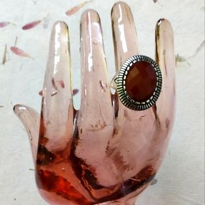 Sterling WK Whitney Kelly Oval Carnelian Ring Size 9